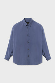 Camicia in cupro azzurro