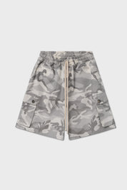 White camouflage ripstop cargo shorts
