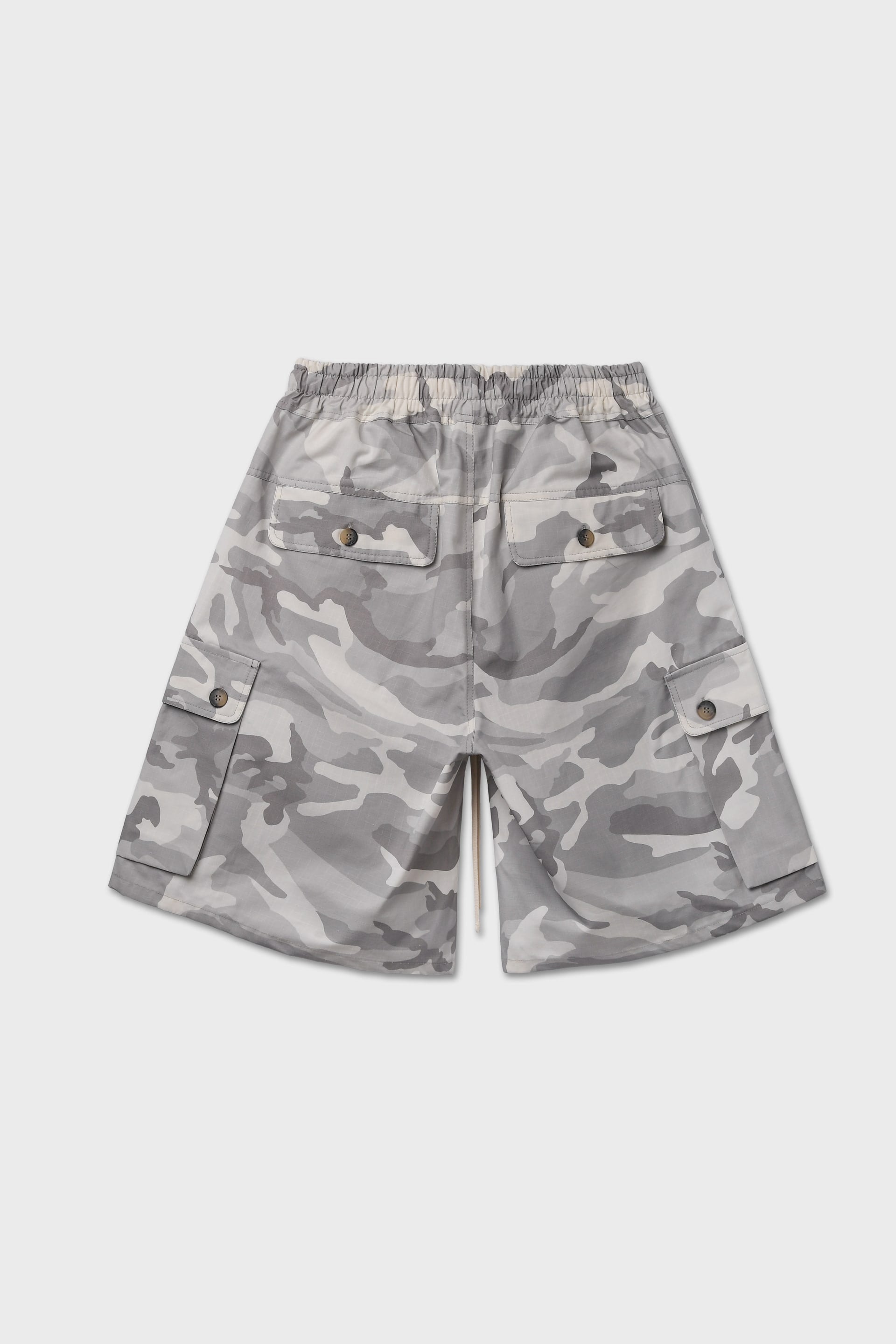 White camouflage ripstop cargo shorts