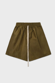 Olive green cotton Bermuda shorts