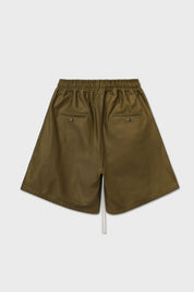 Olive green cotton Bermuda shorts
