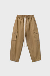Beige ripstop balloon cargo trousers