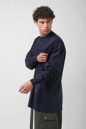 T-shirt oversize maniche lunghe blu