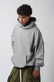 Felpa garzata oversize grigio chiaro