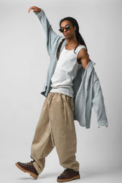 Beige balloon pants